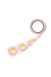 Pink / Stickers Golden Heart Pink Paper 